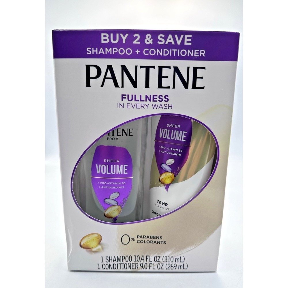 Pantene shampoo 10.4 oz & conditioner 9.0 oz sheer volume fullness